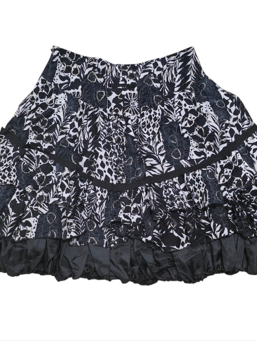 Alberto Makali silk cotton blend corset lace bubble skirt with tropical design - Picture 4 of 4